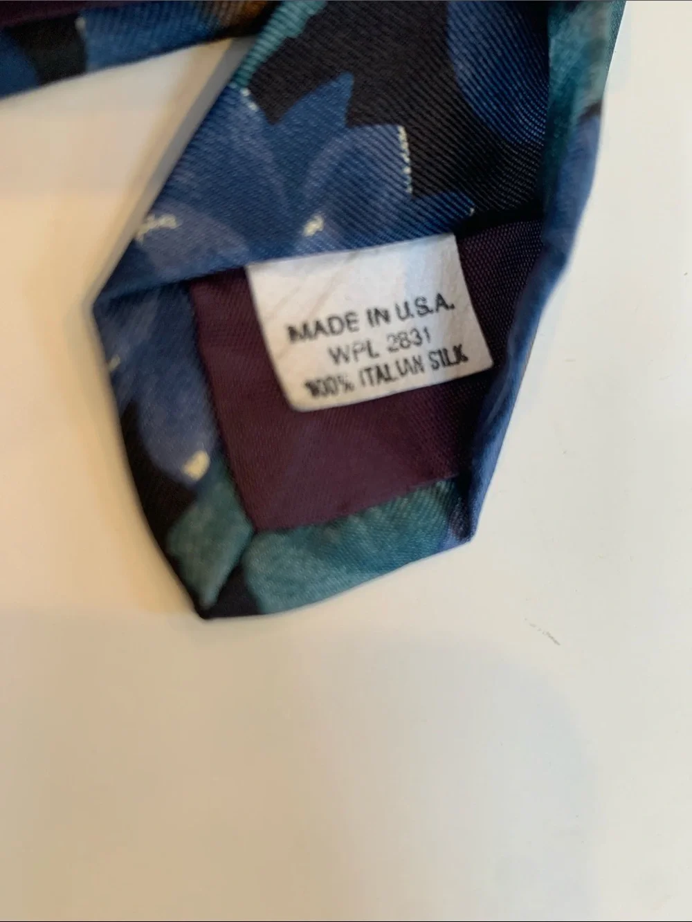 Vintage Woodward Woodie Men's Blue Floral Italian Silk Tie Necktie